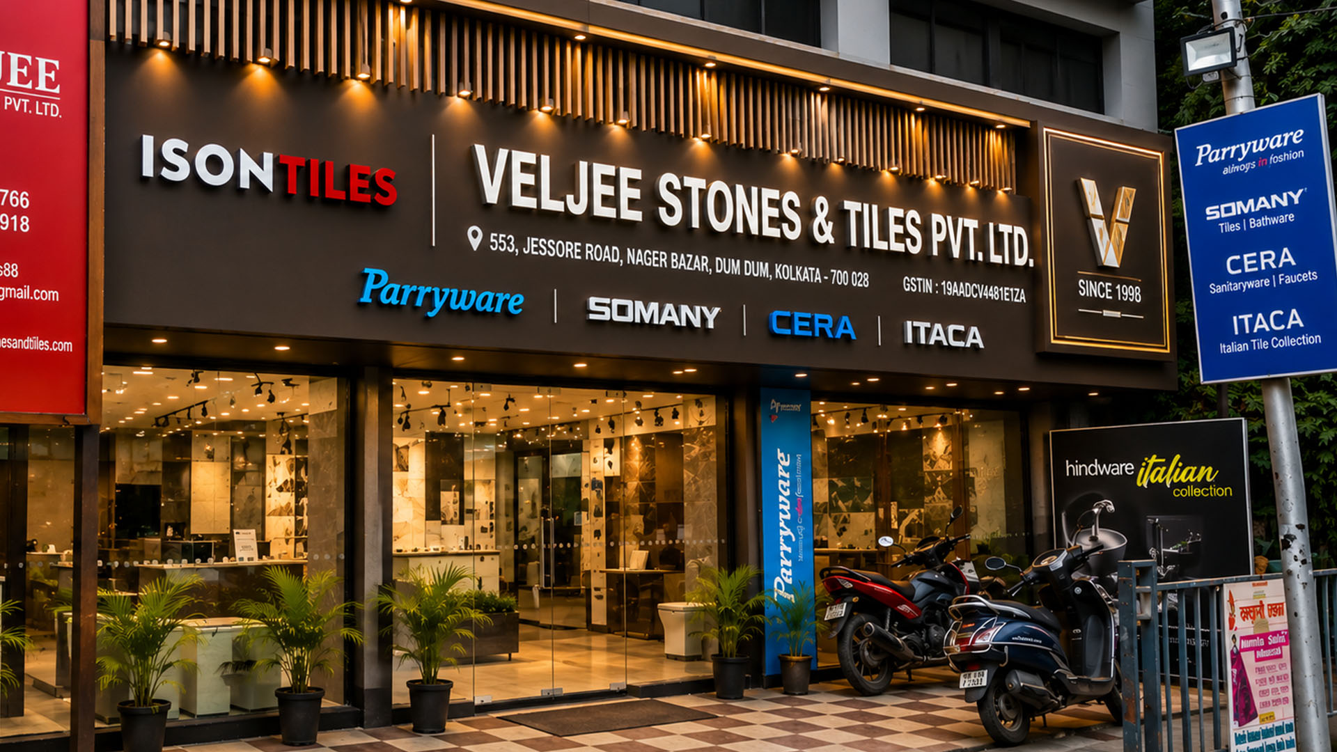 Veljee Stones and Tiles showroom in Nager Bazar Kolkata